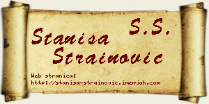 Staniša Strainović vizit kartica